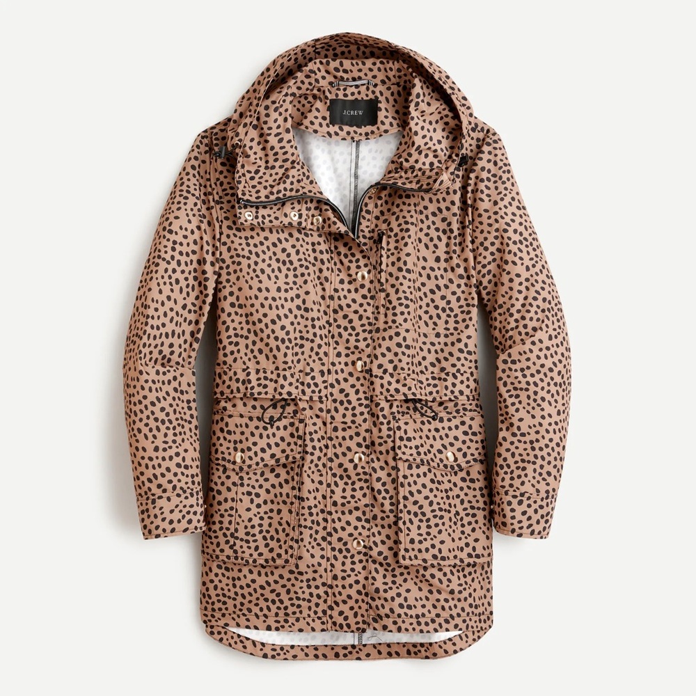 J. Crew - Perfect rain jacket in leopard dot - XS